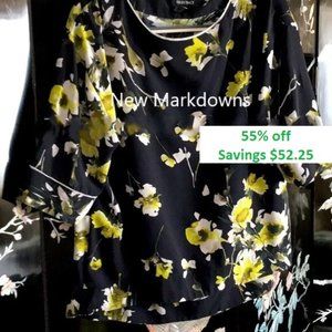 🐢Dark blue lime green top